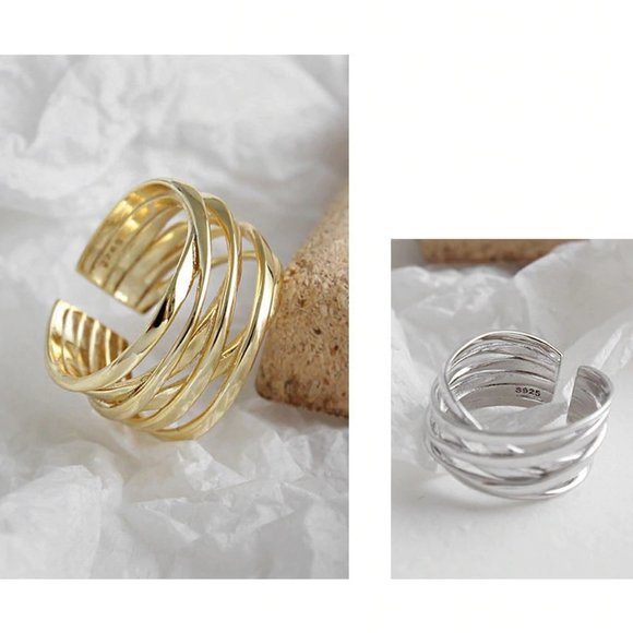 NEW Gold/Sterling Silver Infinity Resizable Ring - Picture 4 of 9